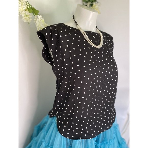 Ann Taylor Blouse Shell Black & White Polka Dot Size XXS Petite Career New w Tag - Picture 15 of 16